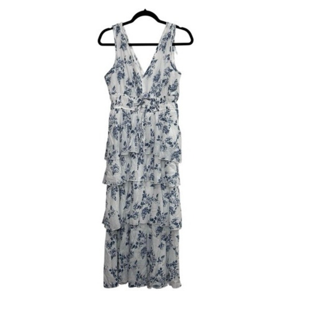 Women's White And Blue Floral Dress size small Sleeveless - Picture 10 of 16